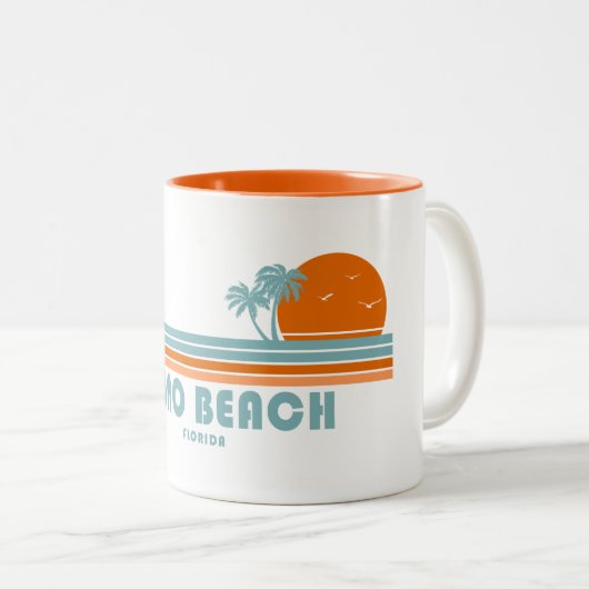 Juno Beach Florida Sun Palm Trees Zweifarbige Tasse (VorderseiteRechts)