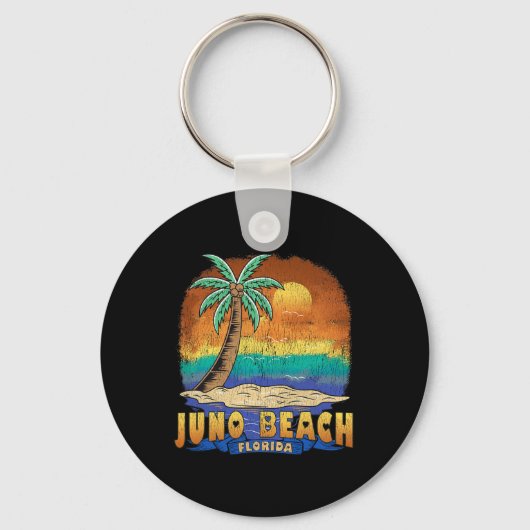 Juno Beach Florida Vintag zerrüttetes Souvenir Schlüsselanhänger (Vorderseite)