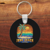 Juno Beach Florida Vintag zerrüttetes Souvenir Schlüsselanhänger (Vorderseite)