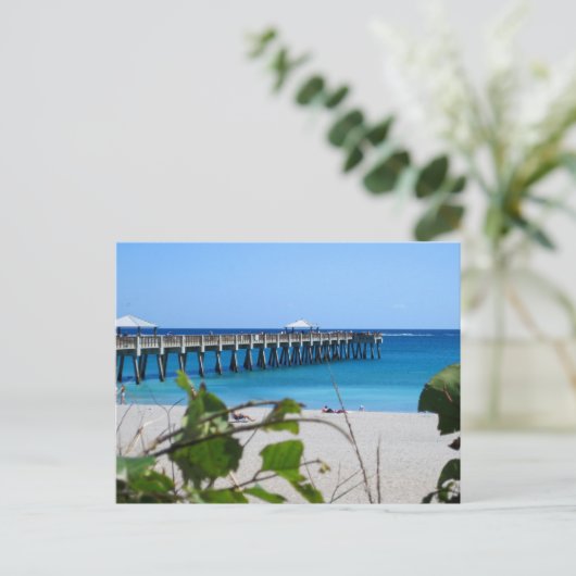 Juno Beach Pier Postkarte (Stehend Vorderseite)