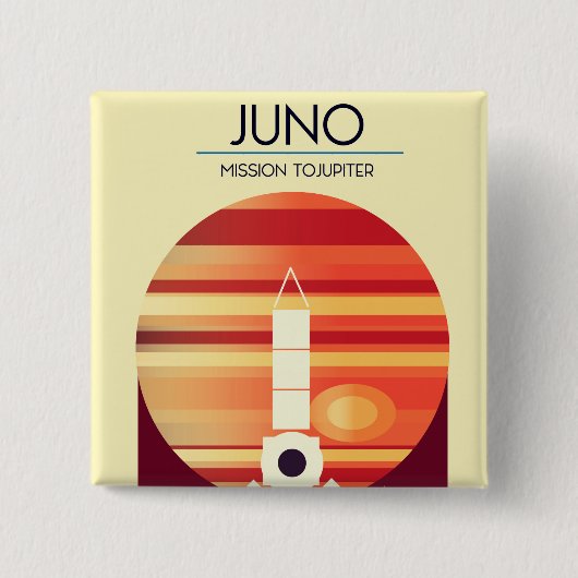 Juno - Mission to Jupiter Space Art Button (Vorderseite)