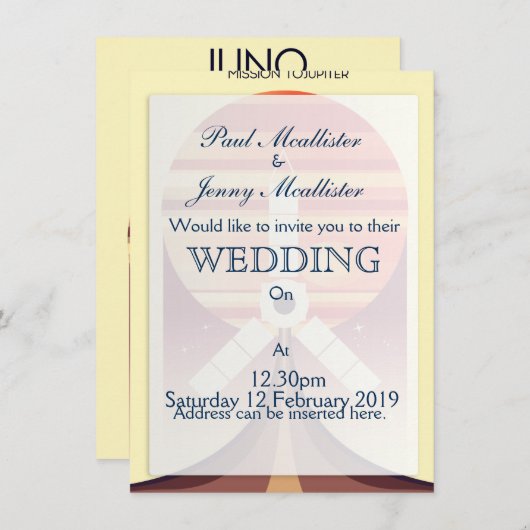 Juno - Mission to Jupiter Space Art Einladung (Vorne/Hinten)