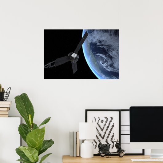 Juno Raumfahrzeug während der Erde Flyby Poster (Heimbüro)