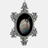 Juno-Raumsonde auf dem Planeten Jupiter Schneeflocken Zinn-Ornament (Links)
