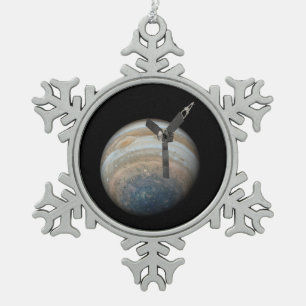 Juno-Raumsonde auf dem Planeten Jupiter Schneeflocken Zinn-Ornament
