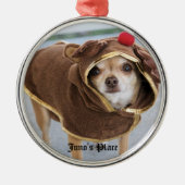 Juno Rotwild-Verzierung Silbernes Ornament (Vorne)