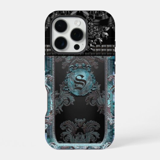 Junobeau Peshfyee Gothic Einzigartiges Monogramm iPhone Hülle (Rückseite)