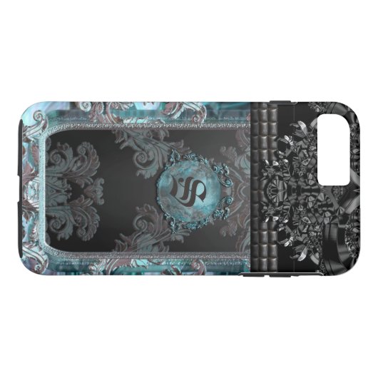 Junobeau Peshfyee Gothic Unique Monogram Case-Mate iPhone Hülle (Rückseite (Horizontal))