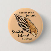 Junonia Muschel Sanibel Insel-Spaßknopf Button (Vorderseite)