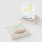 Junonia Seashell am Strand Untersetzer (Seitenansicht)