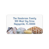 Junonia Seashell Border Wide Rücksendeadressen-Auf Adressaufkleber (Vorne)