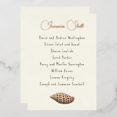 Junonia Seashell Guest List Table Cards Folieneinladung (Vorderseite/Rückseite)