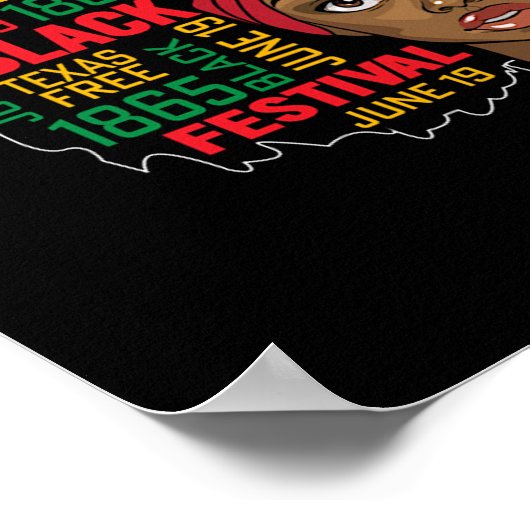 Junteenth Afro Lady Poster (Ecke)