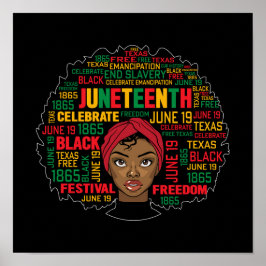 Junteenth Afro Lady Poster