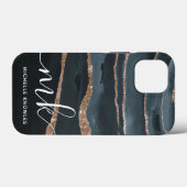 Junter Granite Marble Gold Texture Custom Initials Case-Mate iPhone Hülle (Rückseite (Horizontal))