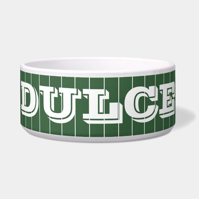 Junter Green White Thin Vertikal Strip Name Napf (Vorderseite)