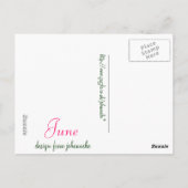 Juny Postkarte (Rückseite)