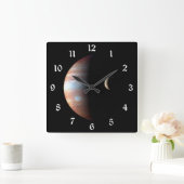 Jupiter 5th Planet mit Cassini Solar System Quadratische Wanduhr (Zuhause)