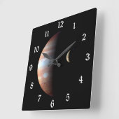 Jupiter 5th Planet mit Cassini Solar System Quadratische Wanduhr (Winkel)