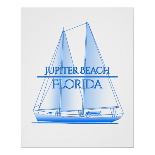 Jupiter Beach Coastal Nautical Sailing Sailor Poster (Vorderseite)