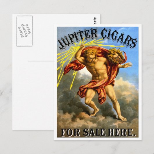 Jupiter Cigars, 1868 Postkarte (Vorne/Hinten)