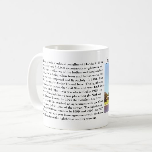 Jupiter-Einlass-Leuchtturm, Florida-Tasse Kaffeetasse (Vorderseite Links)