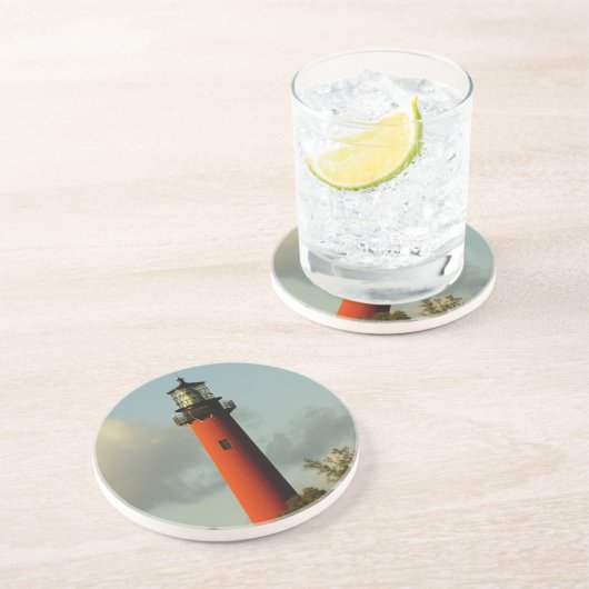 Jupiter-Einlass-Leuchtturm Getränkeuntersetzer (Seite)