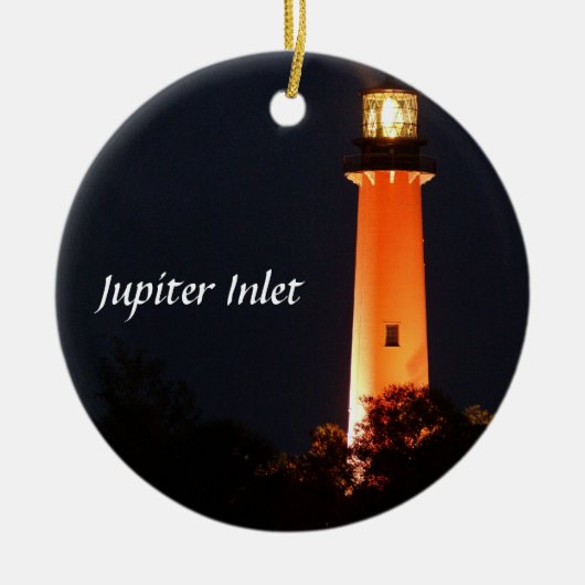 Jupiter-Einlass-Leuchtturm Keramik Ornament (Vorne)