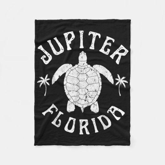 Jupiter Florida Beach Turtle Summer Vacation Fleecedecke (Vorderseite)