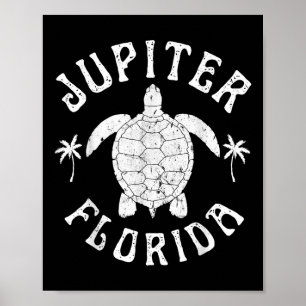 Jupiter Florida Beach Turtle Summer Vacation Poster
