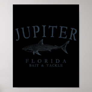 Jupiter Florida Hai vintage Angeln Schiefer Poster