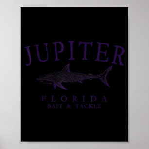 Jupiter Florida Hai vintage Pflaume Kunst Angeln Poster