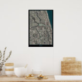Jupiter, Florida Karte Satellitenposter Poster (Küche)