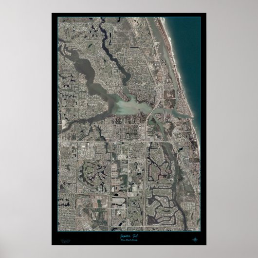 Jupiter, Florida Karte Satellitenposter Poster (Vorne)