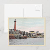 Jupiter Florida Leuchtturm vintage Postkarte (Vorne/Hinten)