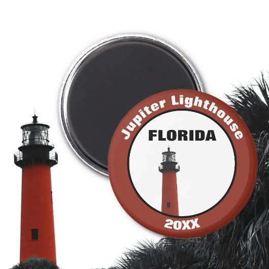 Jupiter Florida Lighthouse Fotografisch rot Magnet