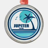 Jupiter Florida Palm Tree Birds Ornament Aus Metall (Vorne)