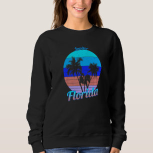 Jupiter Florida Retro Tropische Palmen Urlaub Sweatshirt