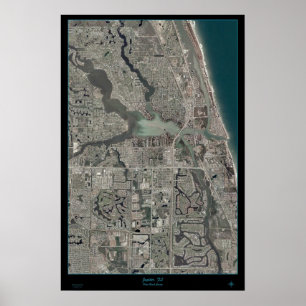 Jupiter, Florida Satellitenposter Karte Poster