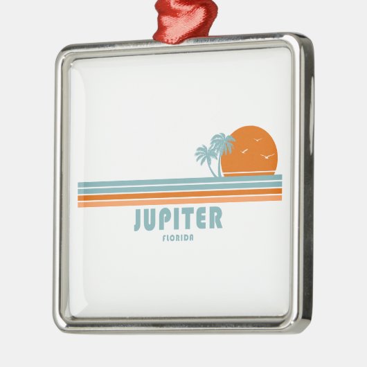 Jupiter Florida Sun Palm Trees Ornament Aus Metall (Links)