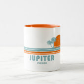 Jupiter Florida Sun Palm Trees Zweifarbige Tasse (Mittel)