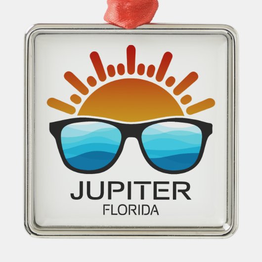 Jupiter Florida Sunglasses Ornament Aus Metall (Vorne)