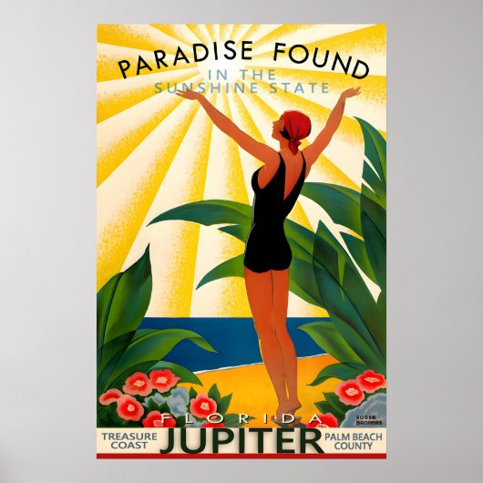 Jupiter Florida Travel Poster New Palm Beach (Vorne)