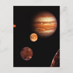 Jupiter Galilean Satellites NASA Postkarte