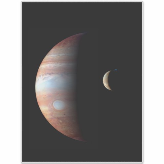 Jupiter Gas Giant Planet & Io Galilean Moon Aufkleber (Vorderseite)