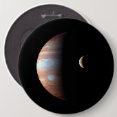 Jupiter Gas Giant Planet & Io Galilean Moon Button (Vorne & Hinten)