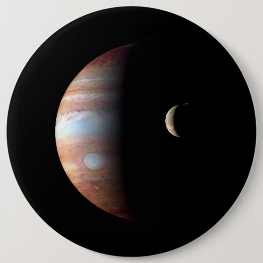 Jupiter Gas Giant Planet & Io Galilean Moon Button (Vorderseite)