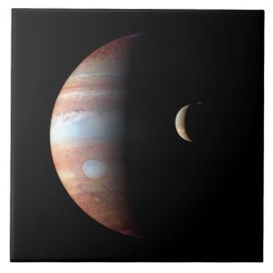 Jupiter Gas Giant Planet & Io Galilean Moon Fliese