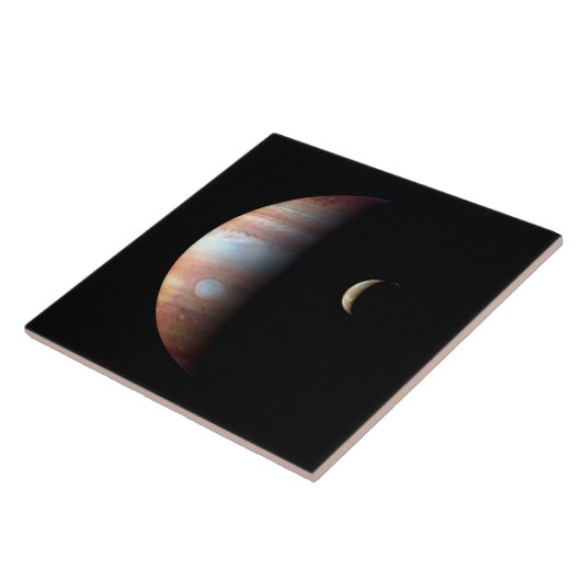Jupiter Gas Giant Planet & Io Galilean Moon Fliese (Seite)