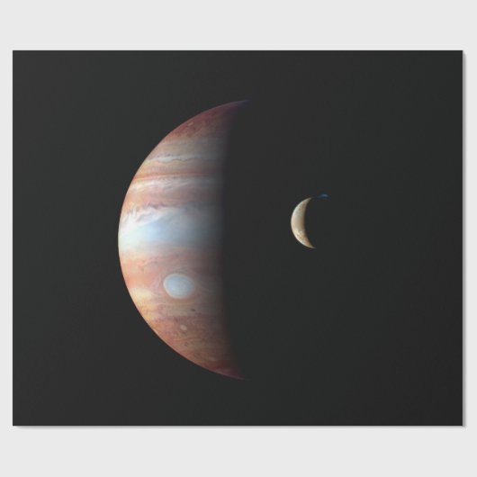 Jupiter Gas Giant Planet & Io Galilean Moon Geschenkpapier (Flach)